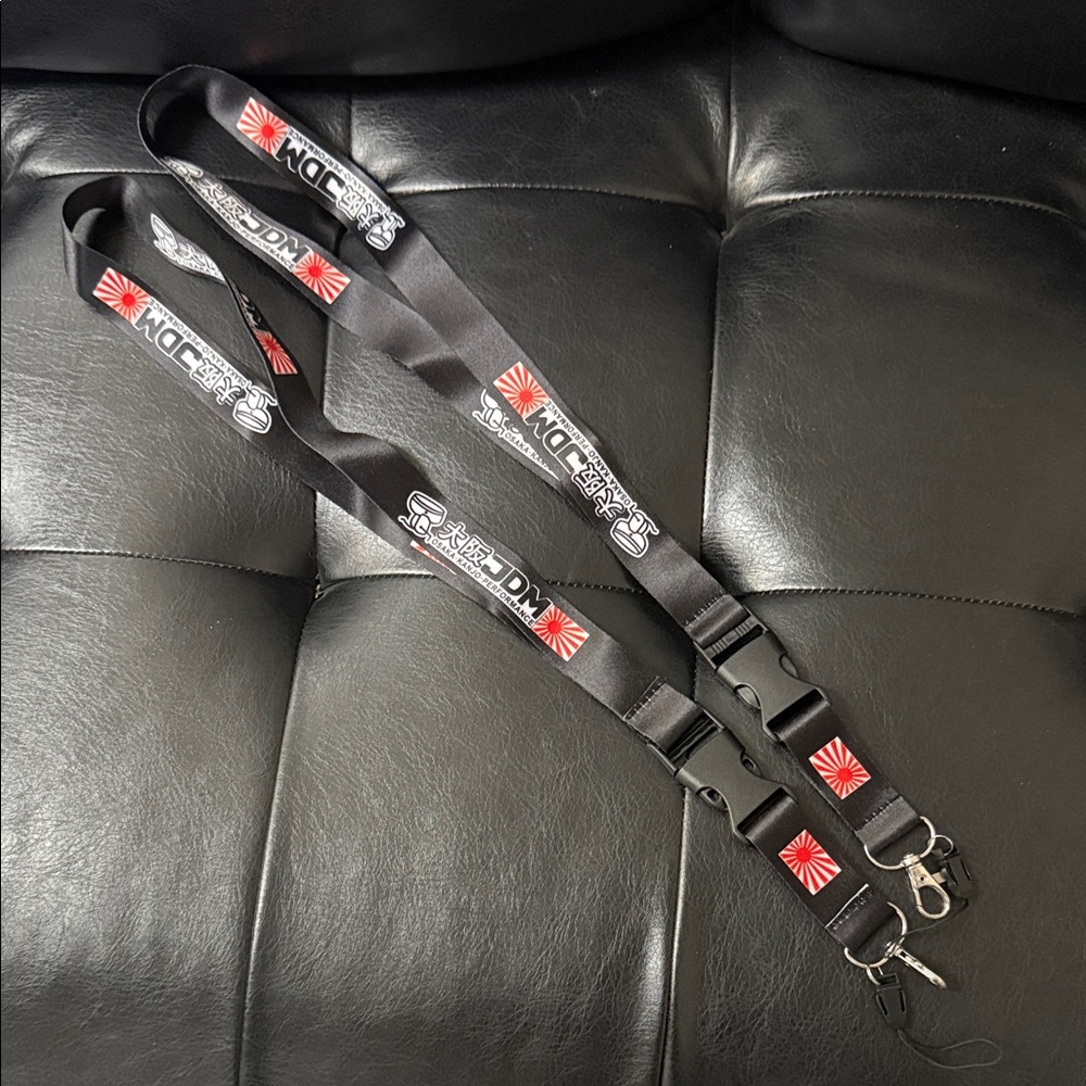 Black JDM Osaka Kanjo Performance Lanyard Keychain